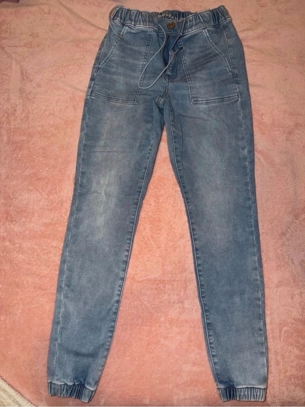 American Eagle Outfitters Women's Light Blue Skinny Jogger Jeans